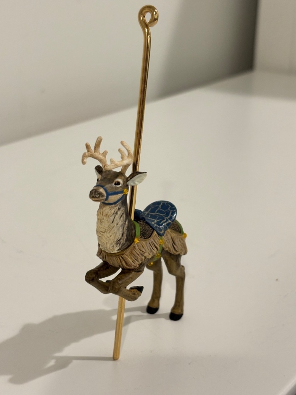 Vintage HALLMARK KEEPSAKE Prancing Reindeer Carousel Ride Christmas Ornament - Picture 10 of 12